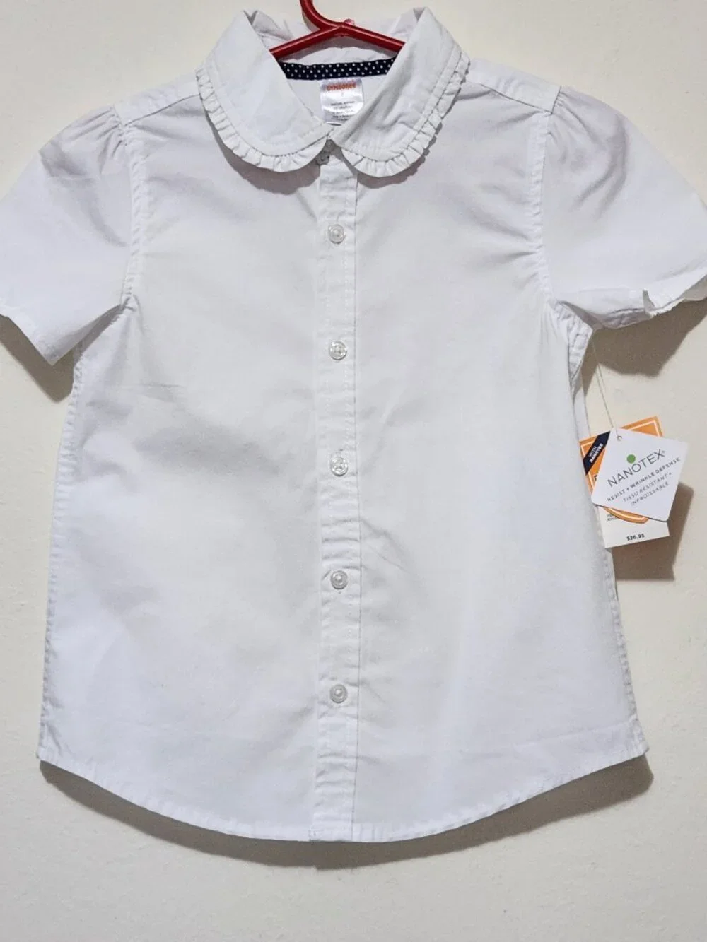 Gymboree Playproof Ruffle Poplin Button-Up Soft Girl Twee Light Academia Shirt 8